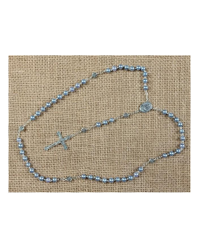 ROSARY PEARL 6MM + ROSE ZAMAC