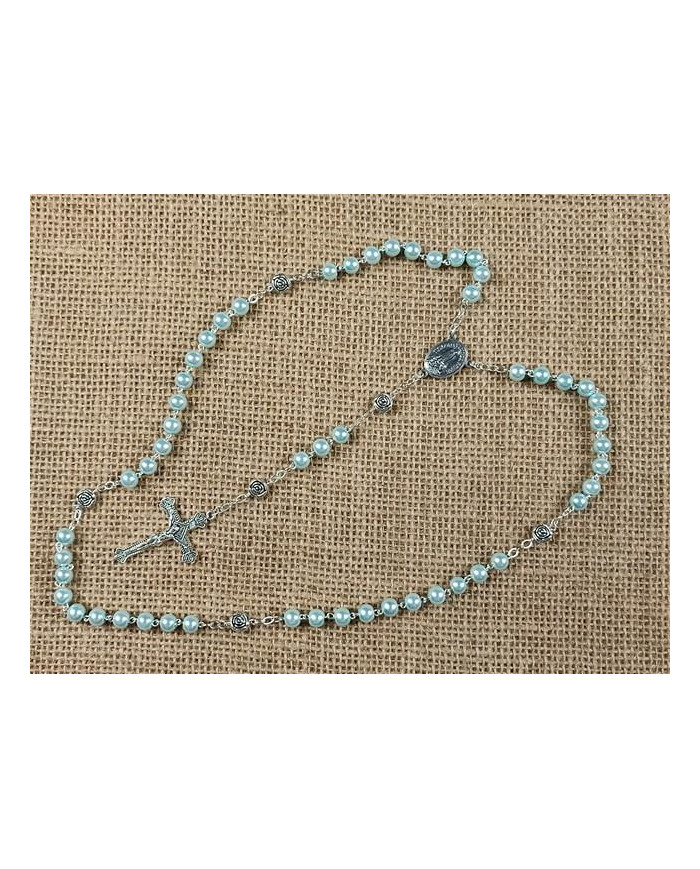 ROSARY PEARL 6MM + ROSE ZAMAC