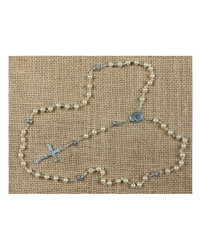 ROSARY PEARL 6MM + ROSE ZAMAC