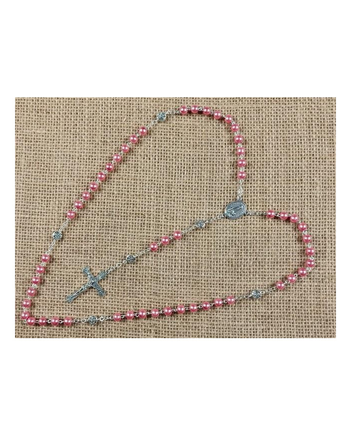 ROSARY PEARL 6MM + ROSE ZAMAC