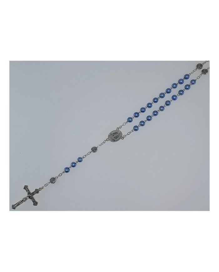 ROSARY PEARL 6MM + ROSE ZAMAC
