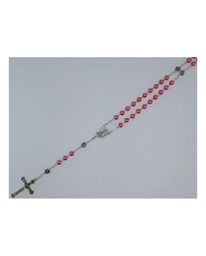 ROSARY PEARL 6MM + ROSE ZAMAC