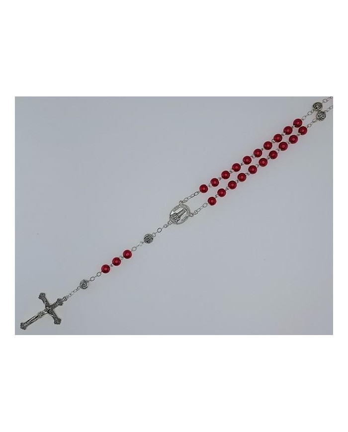 ROSARY PEARL 6MM + ROSE ZAMAC