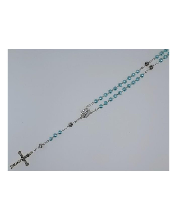 ROSARY PEARL 6MM + ROSE ZAMAC