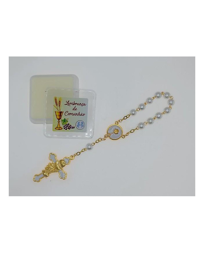 DEZENA PEROLA 6MM COMUNHAO ESMALTE OURO BRANCO