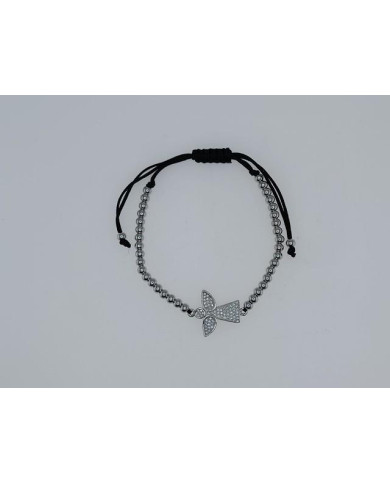 PULSEIRA FIO C/ANJO CRISTAL ZIRCON/AÇO
