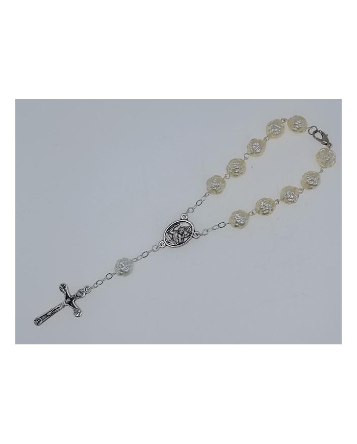 DEZENA PLASTICO ROSA 3D 10MM MARFIM F