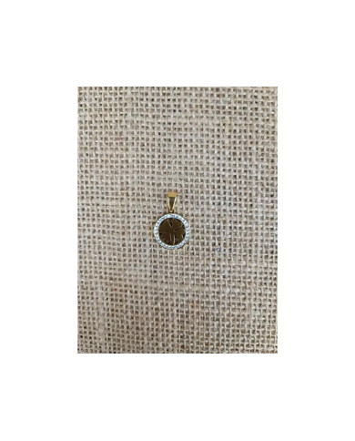 MEDALHA ACO RED 15MM BRILHANTES RECORT TREVO
