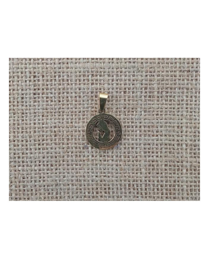 MEDALHA ACO 23MM REDONDA BUSTO