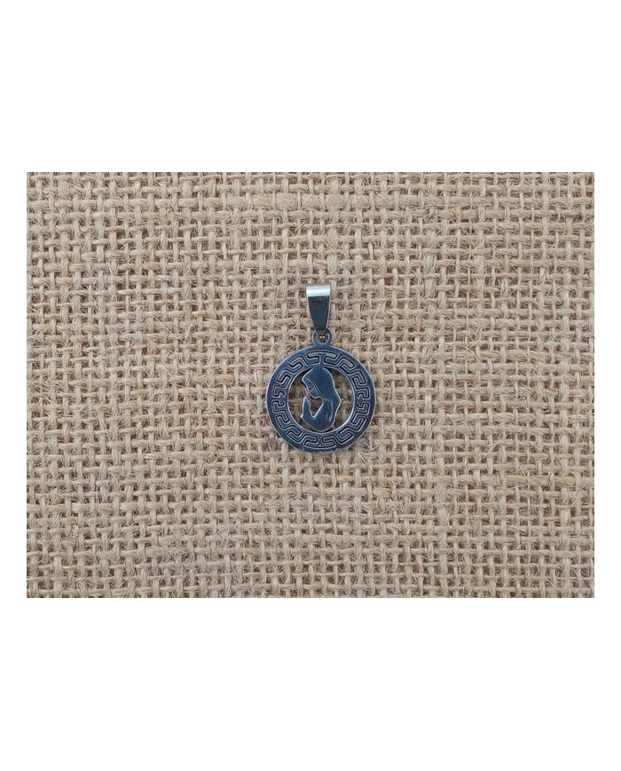 MEDALHA ACO 23MM REDONDA BUSTO