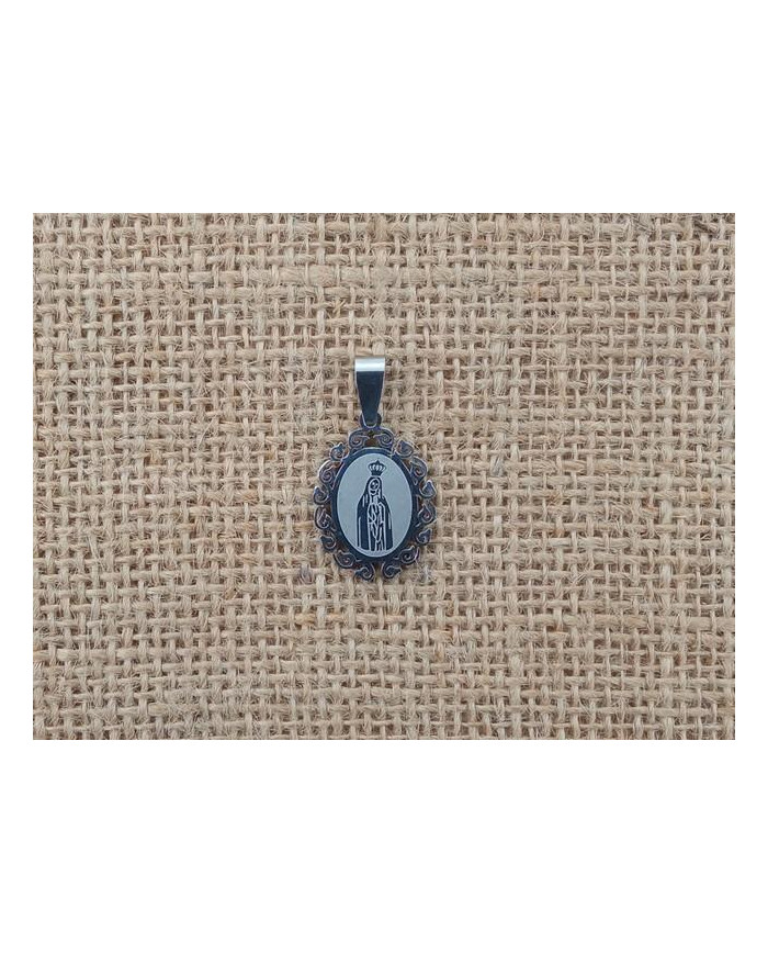 MEDALHA ACO 25MM OVAL TRAB. BUSTO