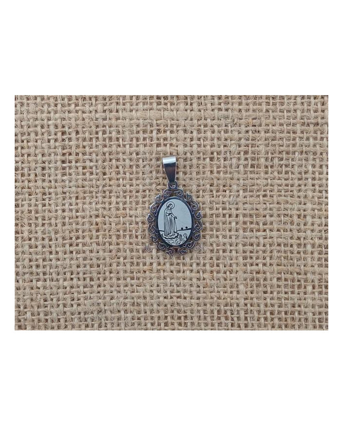 MEDALHA ACO 25MM OVAL TRAB. APARICAO