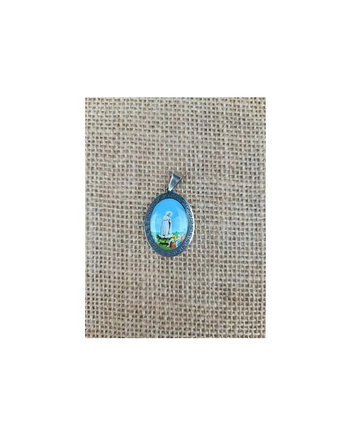 MEDALHA ACO 34MM OVAL FOTO APARICAO