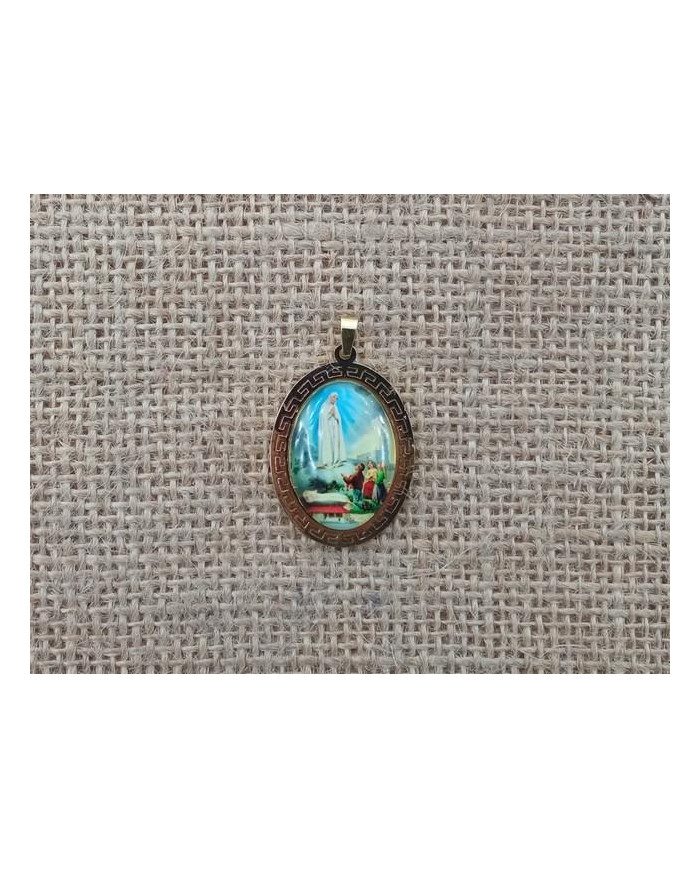 MEDALHA ACO 34MM OVAL FOTO APARICAO