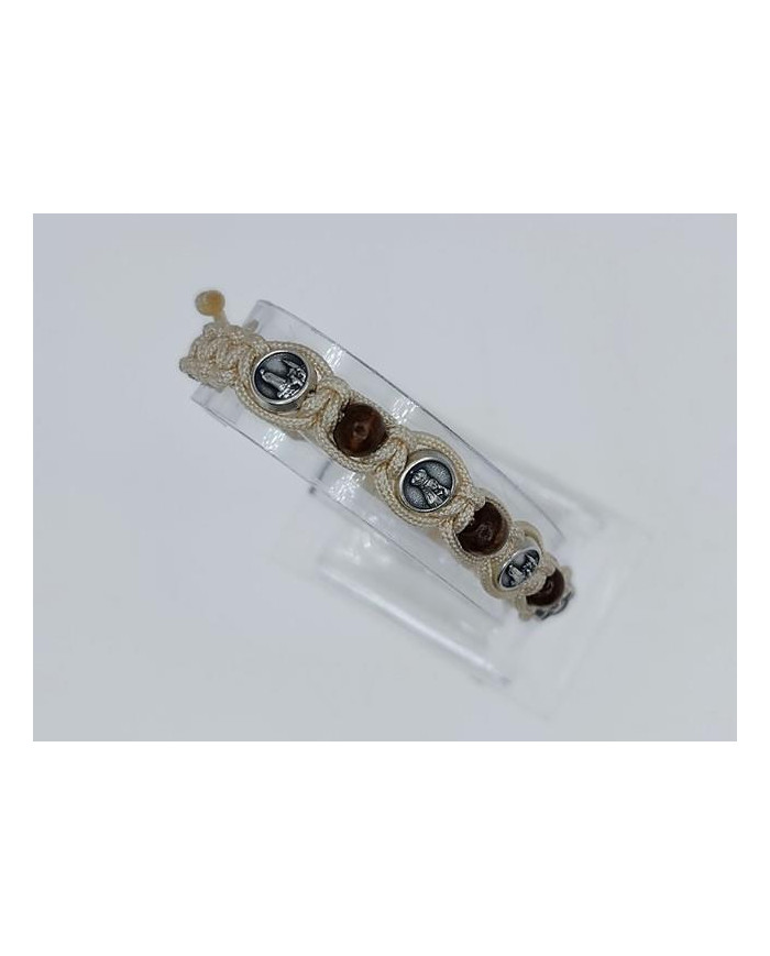 MACRAMÉ WOODEN BEAD BRACELET 6MM + ZAMAK NS