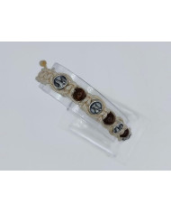 MACRAMÉ WOODEN BEAD BRACELET 6MM + ZAMAK NS