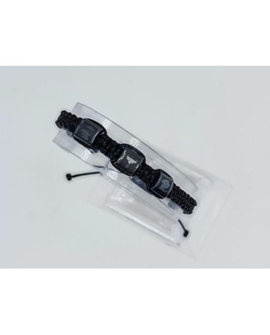 PULSEIRA MACRAMÉ C/HEMATITE P/ CRIANCA 7X7MM