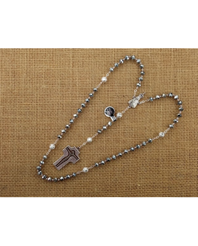 CRYSTAL ROSARY 8X6MM + 94 SILVER