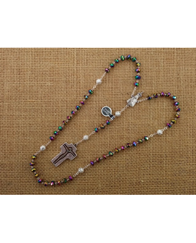 CRYSTAL ROSARY 8X6MM + 94 SILVER