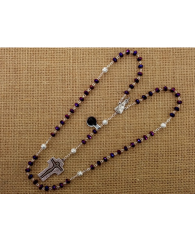 CRYSTAL ROSARY 8X6MM + 94 SILVER