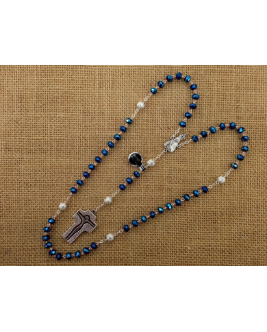 CRYSTAL ROSARY 8X6MM + 94 SILVER