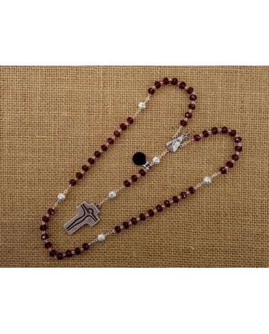 CRYSTAL ROSARY 8X6MM + 94 SILVER