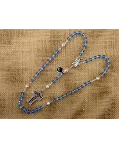CRYSTAL ROSARY 8X6MM + 94 SILVER