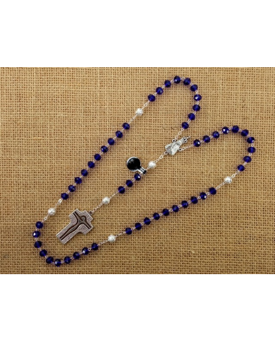 CRYSTAL ROSARY 8X6MM + 94 SILVER
