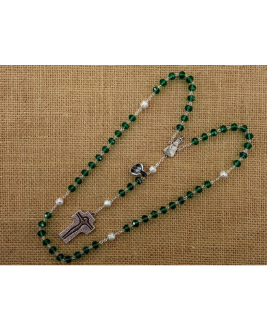 CRYSTAL ROSARY 8X6MM + 94 SILVER