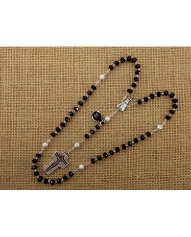 CRYSTAL ROSARY 8X6MM + 94 SILVER