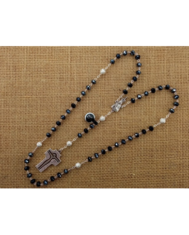 CRYSTAL ROSARY 8X6MM + 94 SILVER