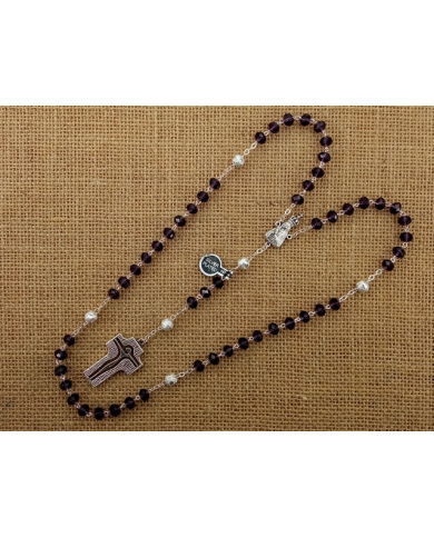 CRYSTAL ROSARY 8X6MM + 94 SILVER