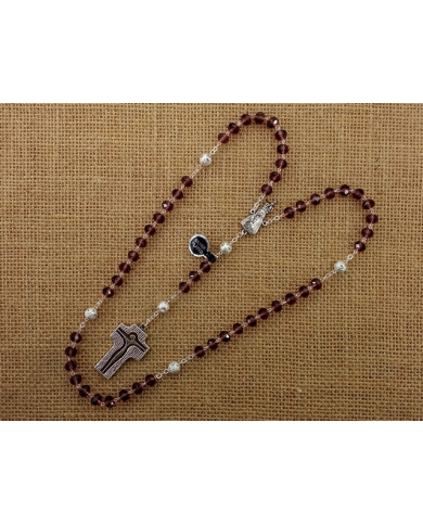 CRYSTAL ROSARY 8X6MM + 94 SILVER