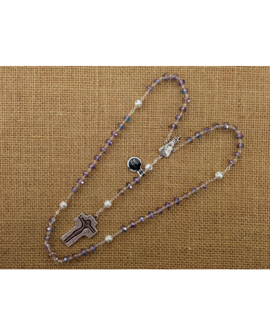 CRYSTAL ROSARY 8X6MM + 94 SILVER