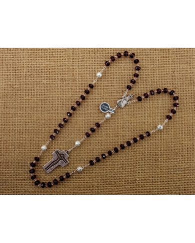 CRYSTAL ROSARY 8X6MM + 94 SILVER