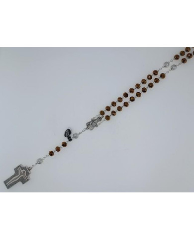 CRYSTAL ROSARY 8X6MM + 94 SILVER
