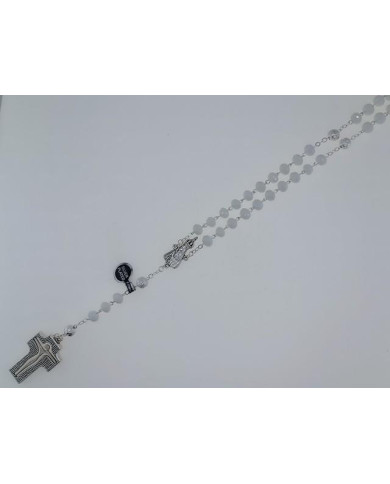 CRYSTAL ROSARY 8X6MM + 94 SILVER