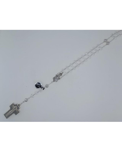 CRYSTAL ROSARY 8X6MM + 94 SILVER