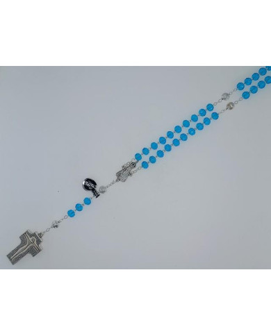 CRYSTAL ROSARY 8X6MM + 94 SILVER