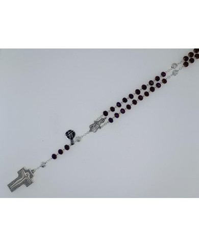 CRYSTAL ROSARY 8X6MM + 94 SILVER