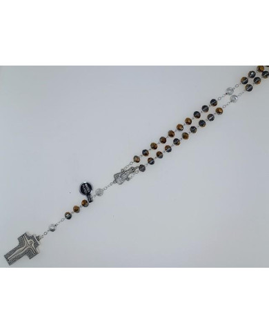 CRYSTAL ROSARY 8X6MM + 94 SILVER