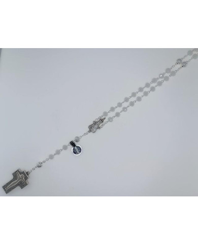 CRYSTAL ROSARY 8X6MM + 94 SILVER