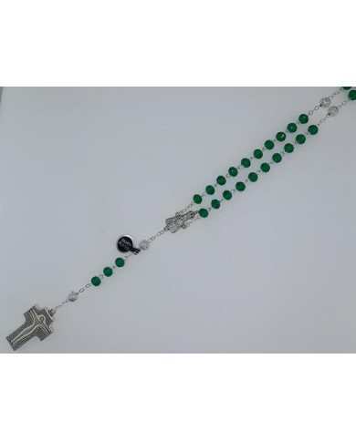 CRYSTAL ROSARY 8X6MM + 94 SILVER