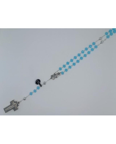 CRYSTAL ROSARY 8X6MM + 94 SILVER