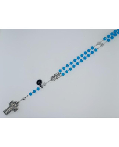 CRYSTAL ROSARY 8X6MM + 94 SILVER