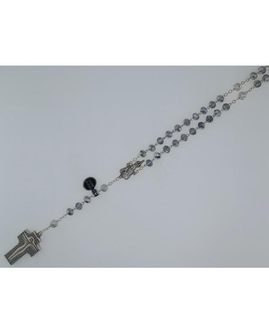 CRYSTAL ROSARY 8X6MM + 94 SILVER
