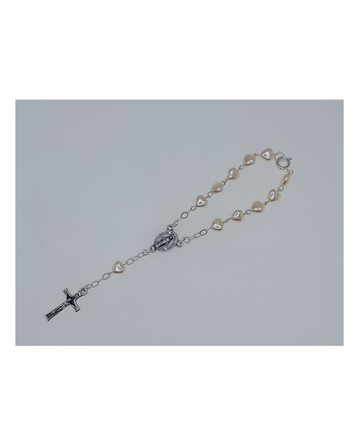 DEZENA PEROLA FORMA CORACAO 6MM C/FECHO