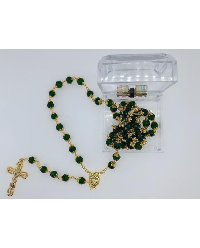 TERCO ANI. CRISTAL 8X6MM DOURADO