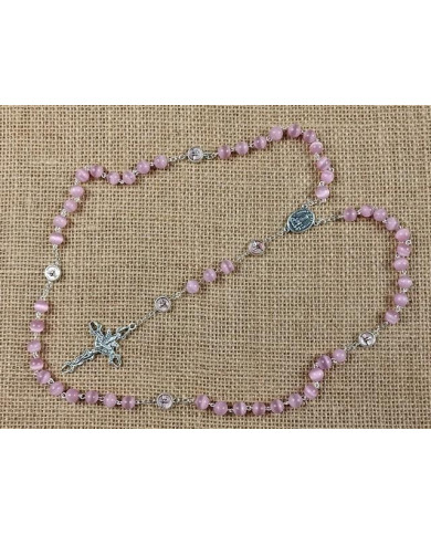 GLASS CATS EYE ROSARY + HOLY SPIRIT