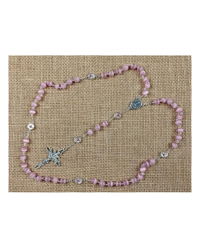 GLASS CATS EYE ROSARY + HOLY SPIRIT